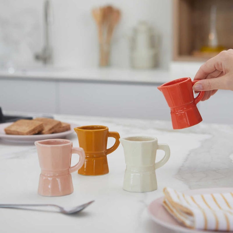 Balvi Set Espresso Moka Mugs Set with Coffee Maker Design Traditional Italian Ceramic - Image 5