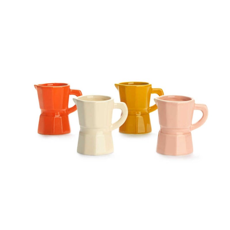 Balvi Set Espresso Moka Mugs Set with Coffee Maker Design Traditional Italian Ceramic - Image 1