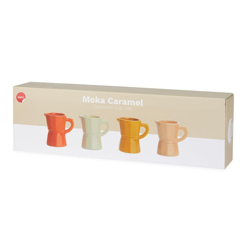 Balvi Set Espresso Moka Mugs Set with Coffee Maker Design Traditional Italian Ceramic - Image 2