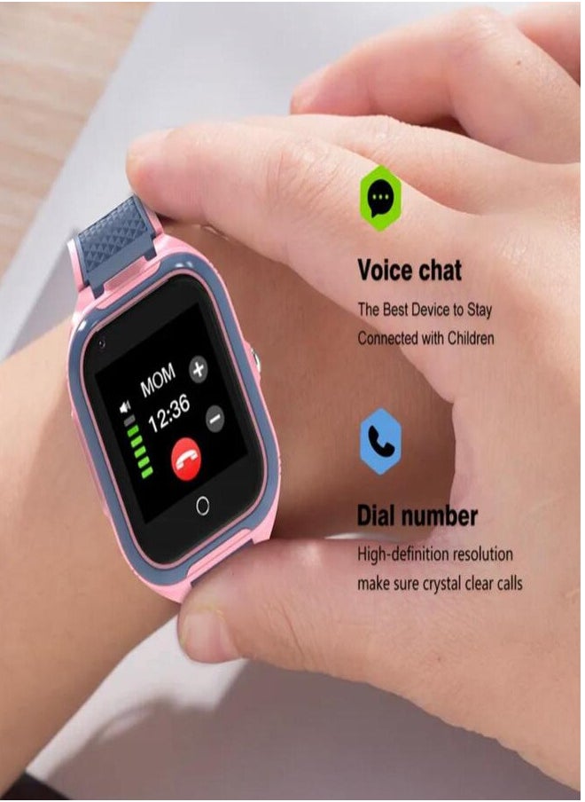 Generic - 4G Smart Kids Watch with SIM Card Provider | Speed Dial Feature, Video Calls, SOS Emergency Button, GPS Geolocation | Parental Control via the Watch Related App | Pink Color | Suitable for Children aged 3-13 years - Image 1