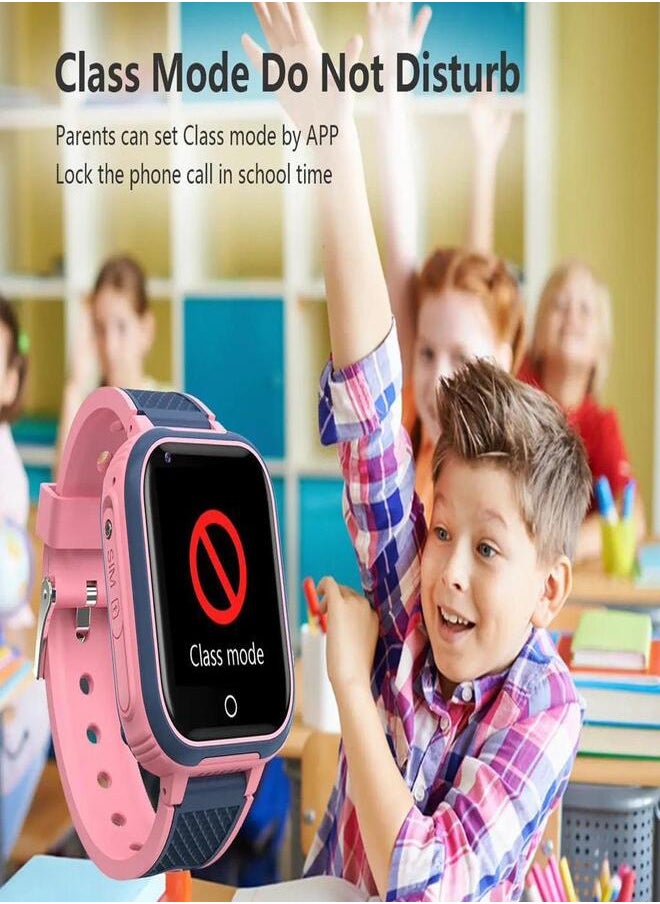 Generic - 4G Smart Kids Watch with SIM Card Provider | Speed Dial Feature, Video Calls, SOS Emergency Button, GPS Geolocation | Parental Control via the Watch Related App | Pink Color | Suitable for Children aged 3-13 years - Image 1