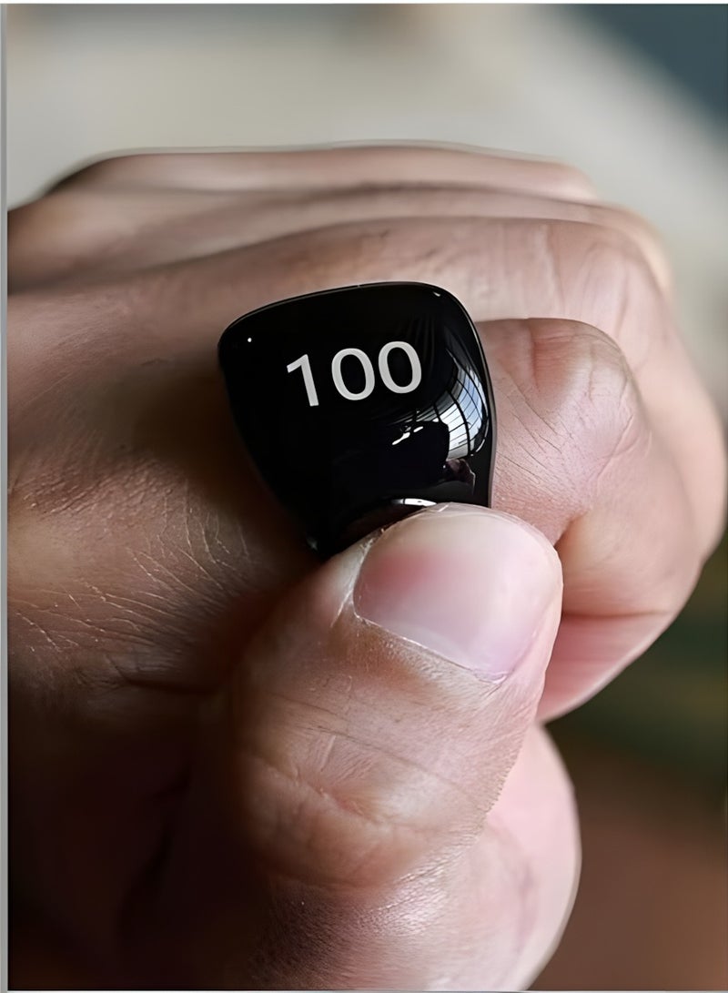 Tasbih Smart Ring, Adjustable Ring Finger Counter with 2 Sizes (18/20mm), APP Support Digital Counter Prayer Reminder Rings, Waterproof 4 Digit Finger Counter Ring for Muslims (Black) - Image 5