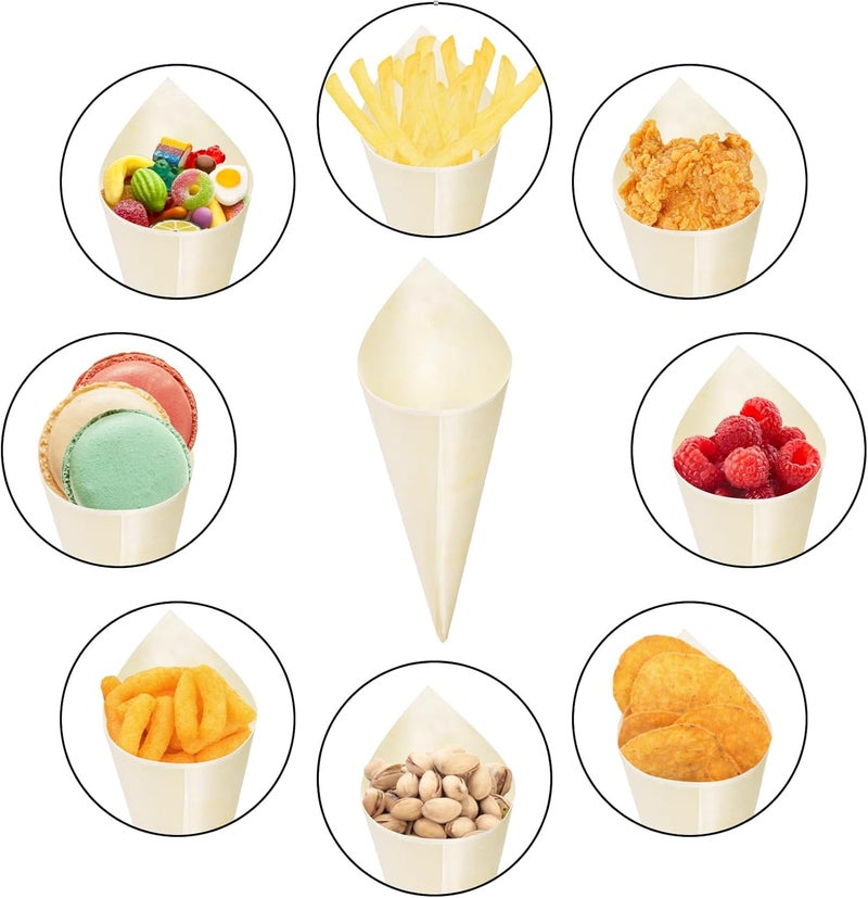 Coloch 200 Piece Disposable Wood Charcuterie Cone, 7 Inch Pinewood Food Cone Cups for Appetizer, Finger Food, Snack, Party, Wedding Catering, Buffet - Image 5