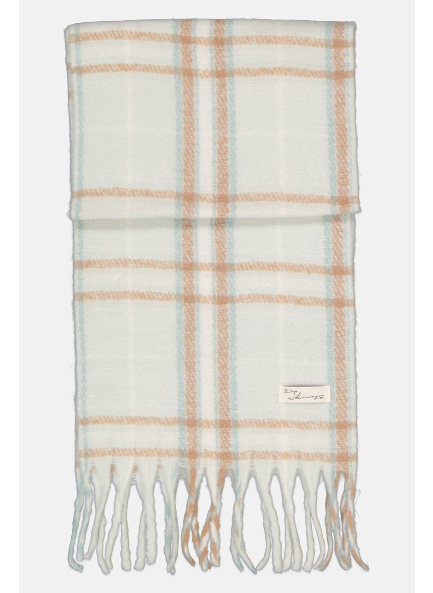 Vintage Havana Women Textured Scarf 88 H x 17 L cm, Ice Off White  - Image 2