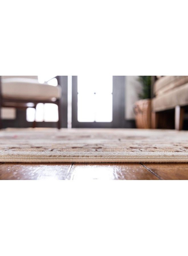 Unique Loom Taftan Collection Border Geometric Tribal Inspired Design Area Rug 2 Ft 7 In X 10 Ft Ivory Tan - Image 5