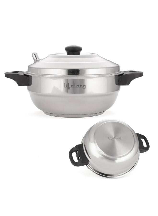 Lifelong Idli Cooker 3 Plate with Sandwich Bottom | 12 idlis | Stainless Steel Idli Cooker, Heavy Base Induction and Gas Stove Compatible Idli Maker (LLIDCKSB03, Steel Silver) - Image 1