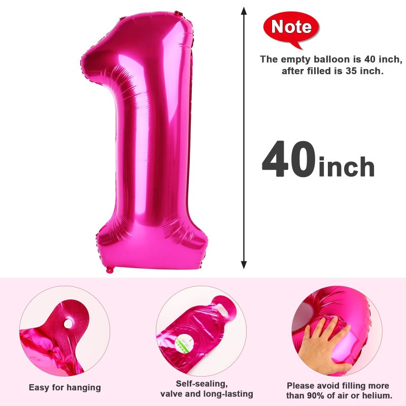 Mluchee 40 Inch Hot Pink Numbers 9 Balloon, Balloons Decorations for 9 19 90 Birthday Party, Engagement, Wedding, Graduations, Photo Shoot Supplies - Image 4
