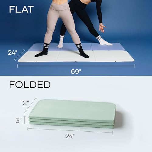Stakt The Original Foldable Yoga Mat, Premium Foldable Exercise & Workout Mat with Non-Slip Surface, Lightweight Portable for Studio or Home Use, As Seen on Shark Tank - Seafoam - Image 4