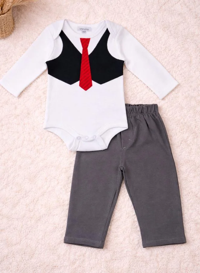 Luna & Lily Baby Dapper Cub Outfit Bodysuit and Pants Set