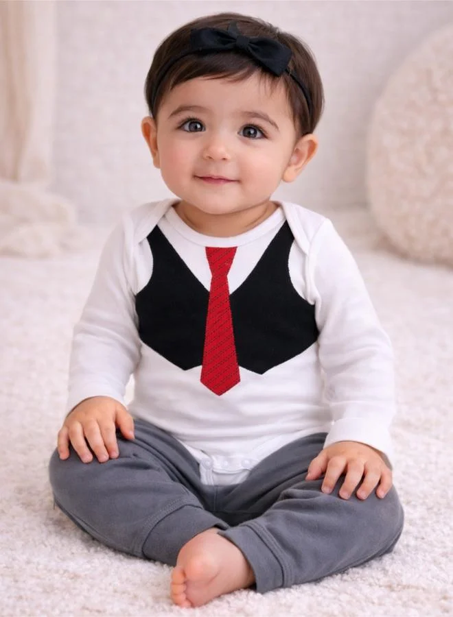 Luna & Lily Baby Dapper Cub Outfit Bodysuit and Pants Set