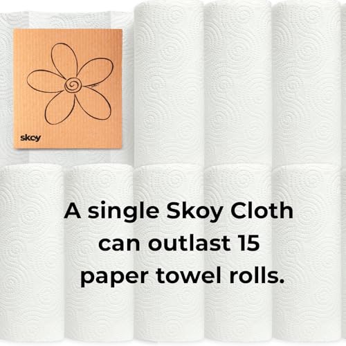 Skoy Cloth, Large 2-Pack Versatile Swedish Dishcloths for Kitchen and Household Use, Reusable Cleaning Cloths, Planet-Friendly, Dishwasher and Dryer-Safe, Blue/White - Image 2