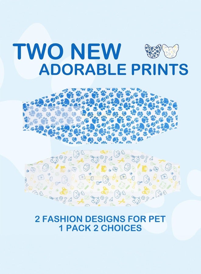 Occuwzz Disposable Male dog Diapers Improved Super Absorbent  Breathable Wetness Indicator(Male dog two-color English version S) - Image 4