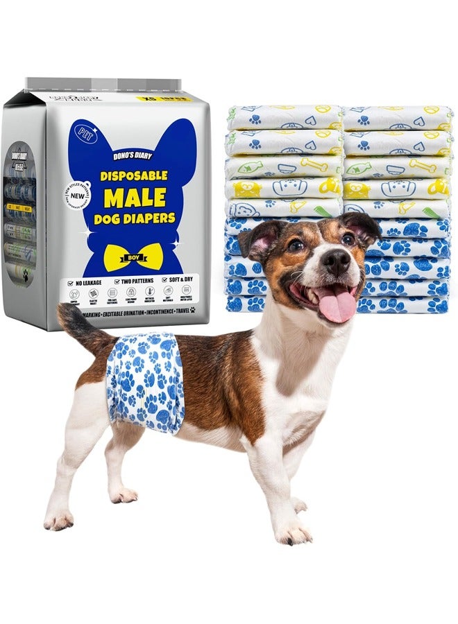 Occuwzz Disposable Male dog Diapers Improved Super Absorbent  Breathable Wetness Indicator(Male dog two-color English version S) - Image 2