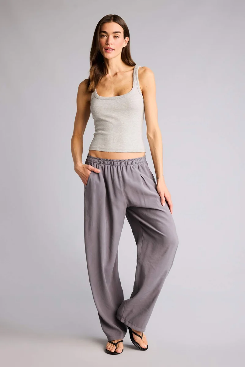 ديفاكتو Regular Fit Regular Hem Linen Look Trousers