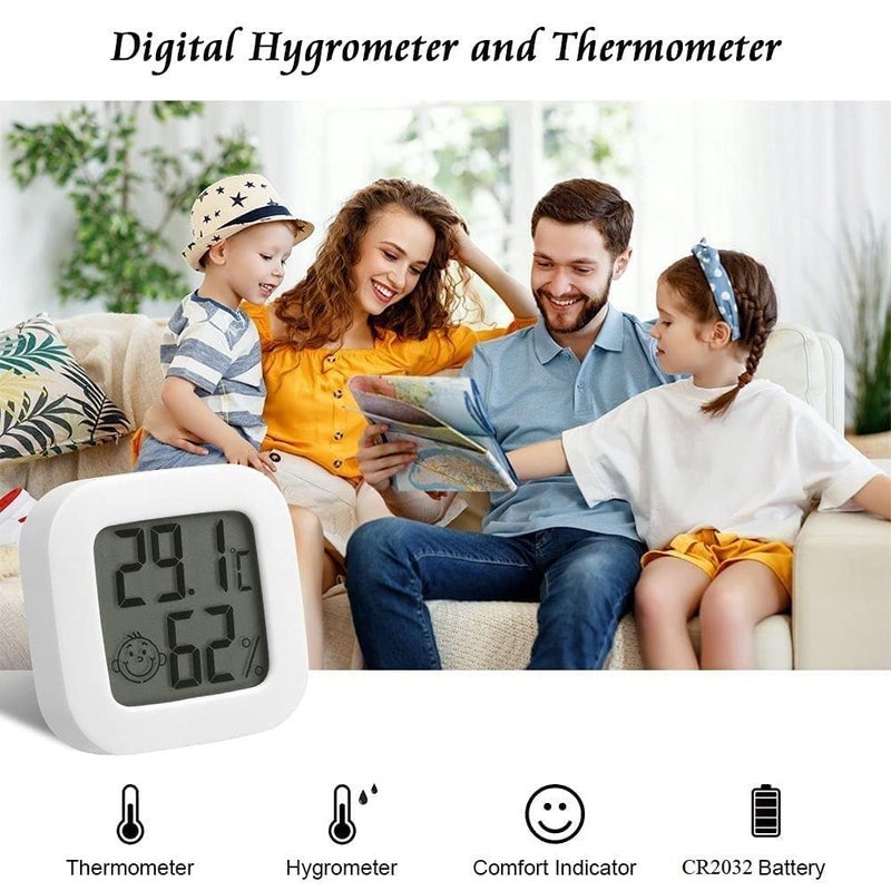 flintronic Indoor Thermometer Hygrometer, 4PCS Mini Thermometer Hygrometer Indoor Digital High Accuracy, Temperature Monitor Humidity Meter Comfort Level Indicator for Home, Office - Image 2