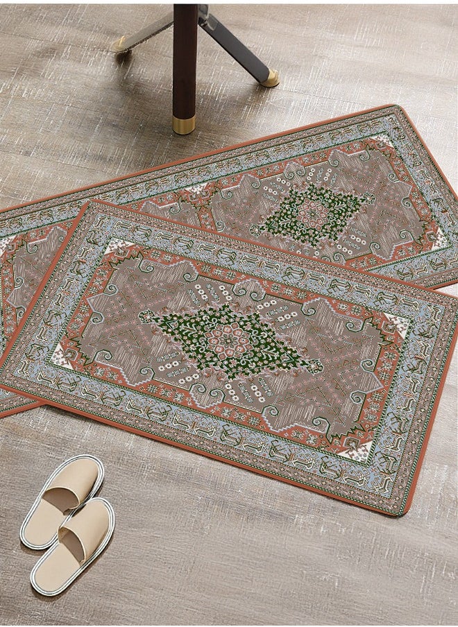 Generic 2 PCS Kitchen Floor Mats Rugs Set, Cushion Floor Carpet, Waterproof, Oil Resistant and Anti-Fatigue PU Standing Mat for Kitchen, Floor, Office, Sink, Laundry 45*75CM+45*120CM  - Image 1