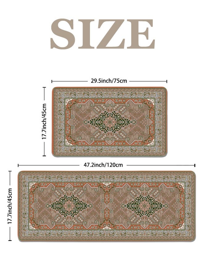 Generic 2 PCS Kitchen Floor Mats Rugs Set, Cushion Floor Carpet, Waterproof, Oil Resistant and Anti-Fatigue PU Standing Mat for Kitchen, Floor, Office, Sink, Laundry 45*75CM+45*120CM  - Image 4