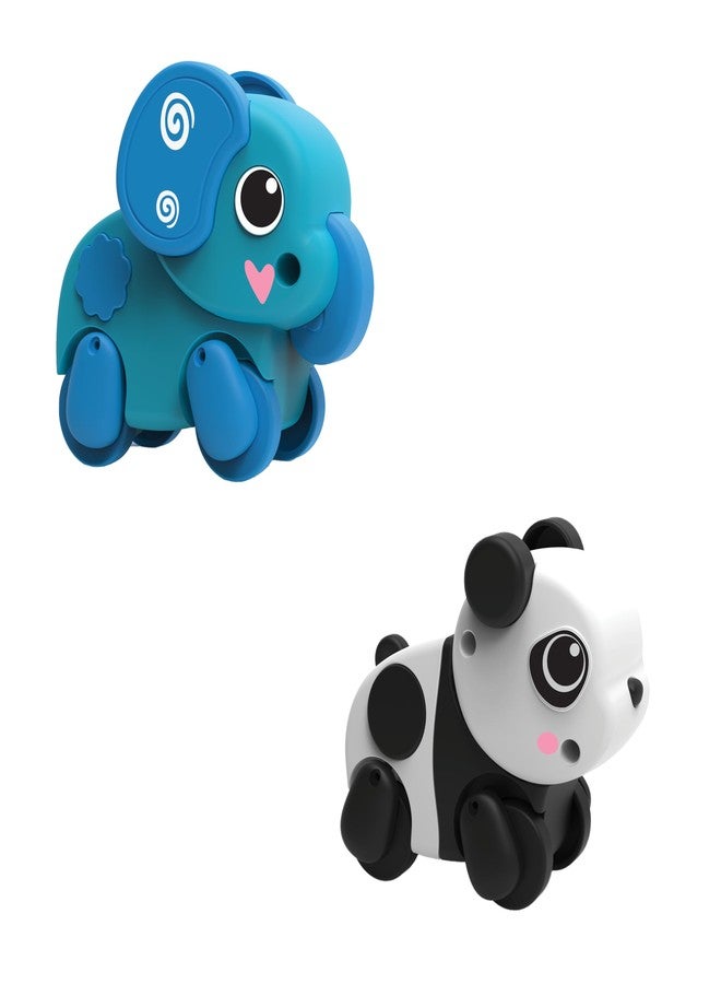 innovitoy Wind-Up Crawling Animal Toy Set for Kids - Panda & Elephant Crawling Toys - Fun & Safe Mechanical Toys - No Batteries Required - Pack of 2 - Image 1
