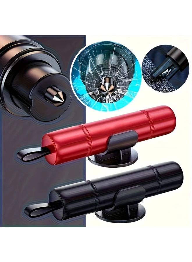 Red Emergency Car Safety Hammer 2 In 1 Window Breaker And Seatbelt Cutter - Image 1