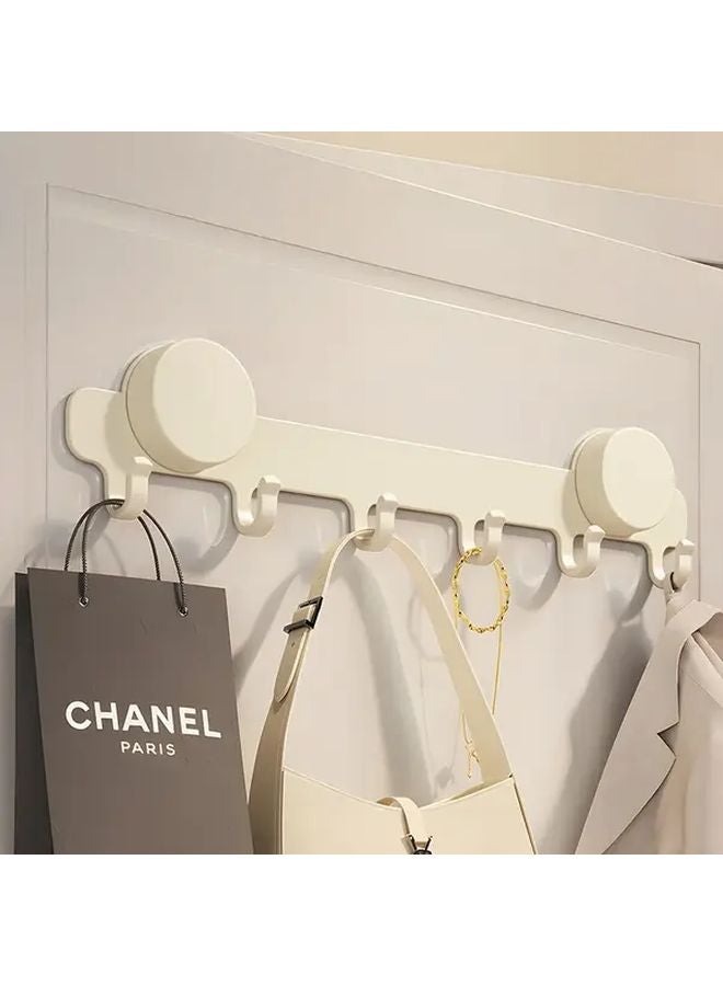 6 قطع خطافات بيضاء ثقيلة مثبتة على الحائط بممصات دون حاجة إلى الحفر لتوفير المساحة - Image 1