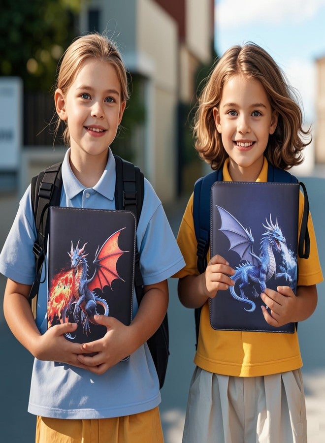 Fweel Deluxe Ice & Fire Dragon Trading Card Binder, 4-Pocket Zipper Album with 400 Card Loading Pockets, Perfect for Card Fans and Enthusiasts, Collectible Card Storage Albums, Cases & Sleeves - Image 2