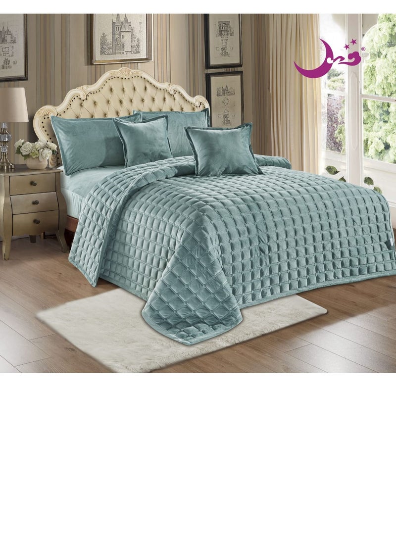 مون طقم لحاف شتوي نفر مخملي مكون من 4 قطع مقاس 160في210سم