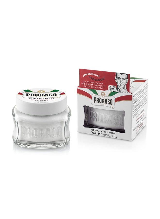 proraso كريم الحلاقة روراسو للرجال بتركيبة الشوفان والشاي الأخضر للبشرة الحساسة، 3.6 أونصة (عبوة واحدة)  - Image 1