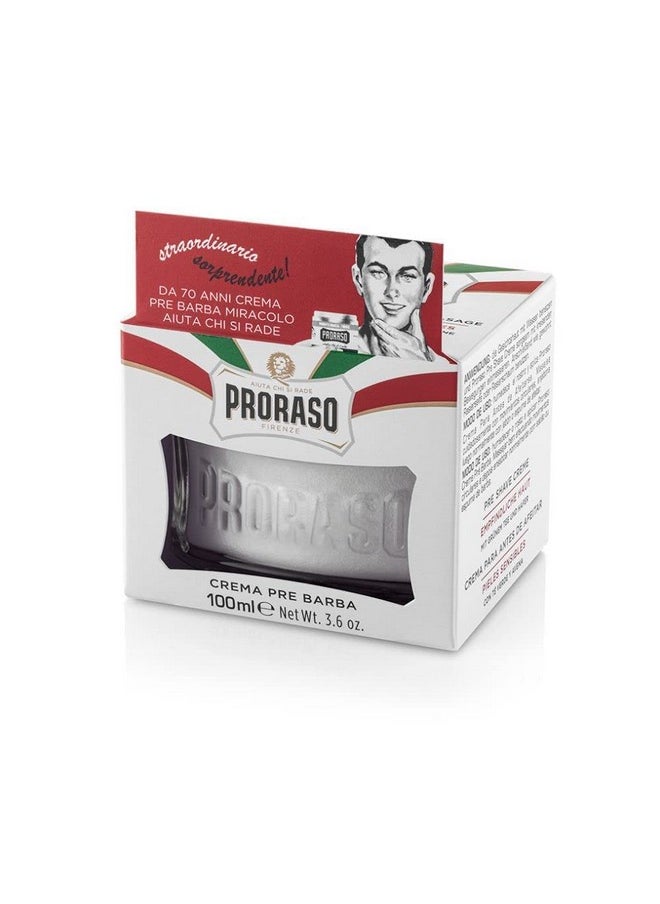 proraso كريم الحلاقة روراسو للرجال بتركيبة الشوفان والشاي الأخضر للبشرة الحساسة، 3.6 أونصة (عبوة واحدة)  - Image 4