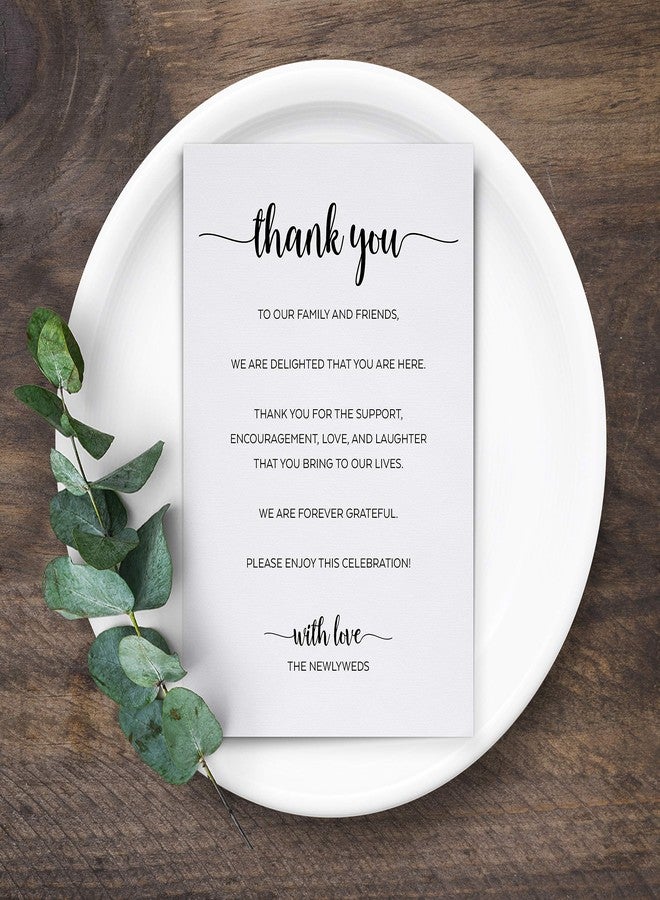 321 دن بطاقات شكر لحفلات الزفاف من 321Done (مجموعة من 50 بطاقة) - بطاقات كبيرة الحجم 4 × 6 بوصات لتحديد أماكن الجلوس على الطاولة - صنع في الولايات المتحدة الأمريكية - تصميم أنيق باللونين الأسود والأبيض - خط كتابة بسيط - Image 3