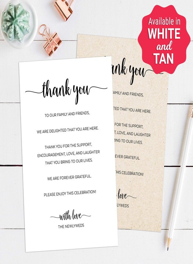 321 دن بطاقات شكر لحفلات الزفاف من 321Done (مجموعة من 50 بطاقة) - بطاقات كبيرة الحجم 4 × 6 بوصات لتحديد أماكن الجلوس على الطاولة - صنع في الولايات المتحدة الأمريكية - تصميم أنيق باللونين الأسود والأبيض - خط كتابة بسيط - Image 5