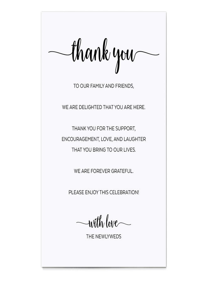 321 دن بطاقات شكر لحفلات الزفاف من 321Done (مجموعة من 50 بطاقة) - بطاقات كبيرة الحجم 4 × 6 بوصات لتحديد أماكن الجلوس على الطاولة - صنع في الولايات المتحدة الأمريكية - تصميم أنيق باللونين الأسود والأبيض - خط كتابة بسيط - Image 1