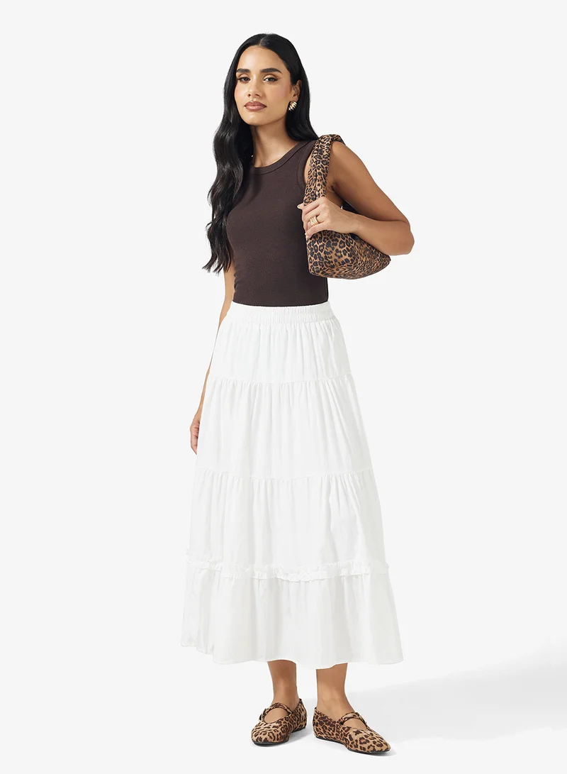 جينجر Tiered Maxi Skirt