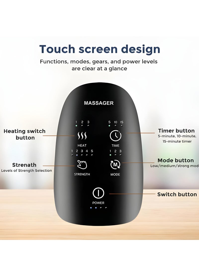 XiuWoo Touchscreen Hand Massager with Compression, Pressure Point Therapy for Arthritis, Pain Relief and Carpal Tunnel, Shiatsu Massage Machine with Heat, Cordless  - Image 3