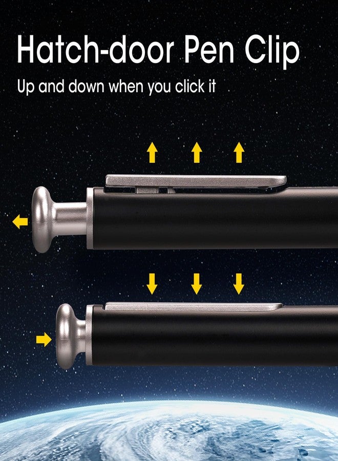 WRITECH أقلام جل WRITECH برأس رفيع: قلم حبر أسود فاخر قابل للسحب بقطر 0.7 مم، عبوة من قطعتين مع عبوتين احتياطيتين، لا يلطخ ولا يسيل، سريع الجفاف، كتابة سلسة، نقرة صامتة، فاخر، قابل للرفع - Image 4