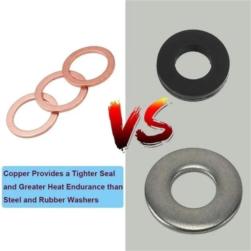 Copper Washers Assortment 280Pcs M5 M20 Flat Sealing Rings Gaskets Kit with Case - Image 4