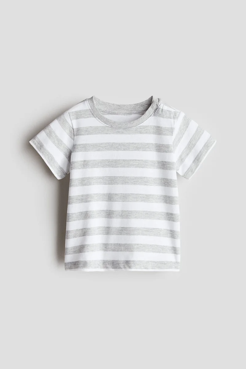 اتش اند ام تي-شيرت من قطن الجيرسيه