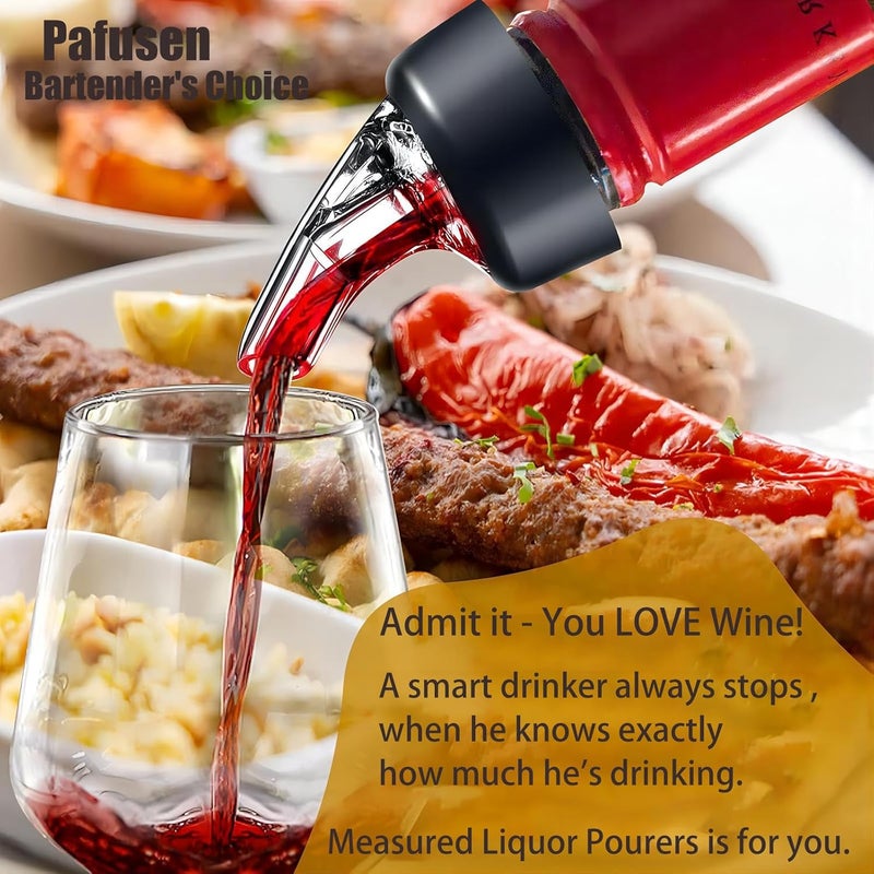 Pafusen 3 Pack Measured Pour Spout, Bottle Pourers for Alcohol - Shot Pourer Cocktail Liquor Dispenser Bar Bartending Tool - 1.5oz/45ml - Image 2
