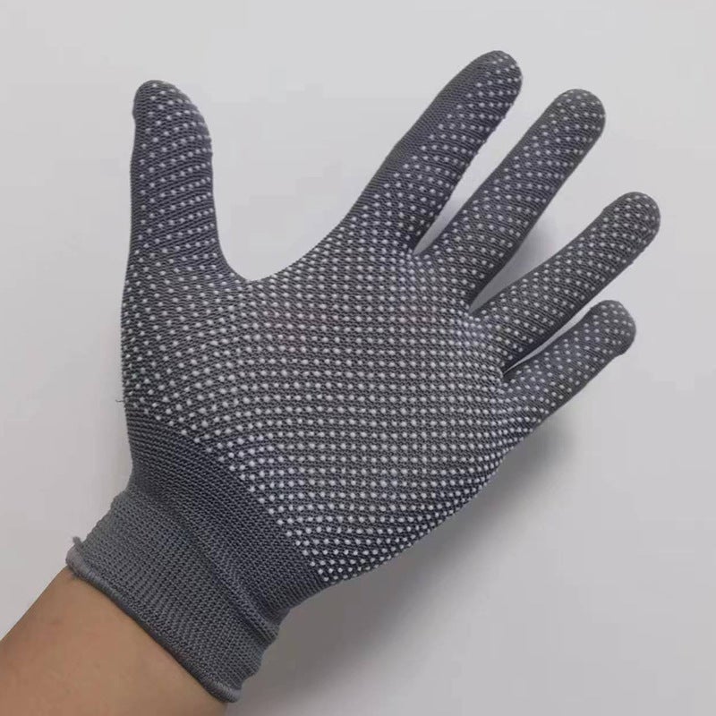 13-Pin Nylon Dispensing Gloves Hand Non-Slip Gardening Driving Nylon Labor Protection Thin Bead Gloves - Image 1