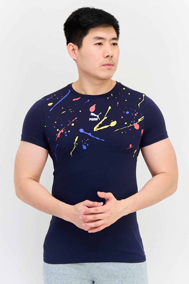 PUMA Men Sportswear Fit Short Sleeve Outdoor T Shirt, Navy - Image 1