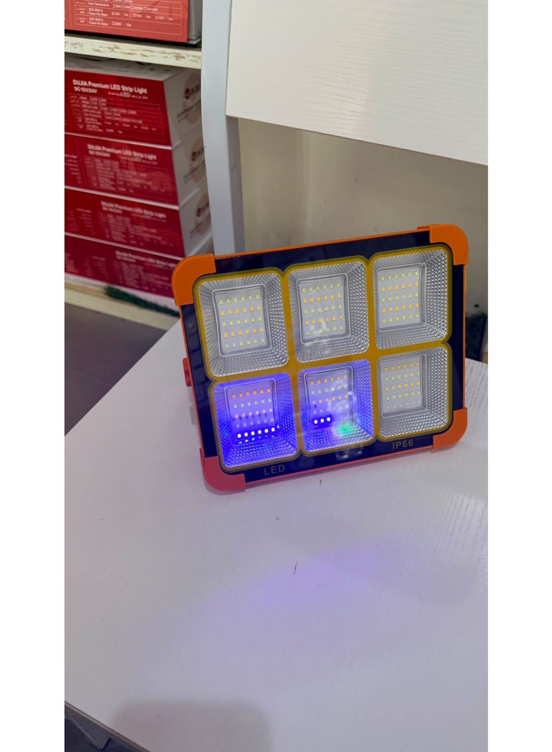 1500W Solar Portable Work Light - Rechargeable LED Flood Light with White & Warm White Modes, Red & Blue Emergency Flashing Light, IP66 Waterproof Outdoor Camping Lantern, Model SE-1003 - Image 5