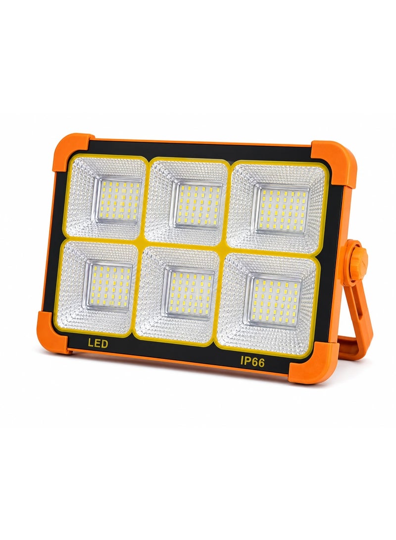 1500W Solar Portable Work Light - Rechargeable LED Flood Light with White & Warm White Modes, Red & Blue Emergency Flashing Light, IP66 Waterproof Outdoor Camping Lantern, Model SE-1003 - Image 2