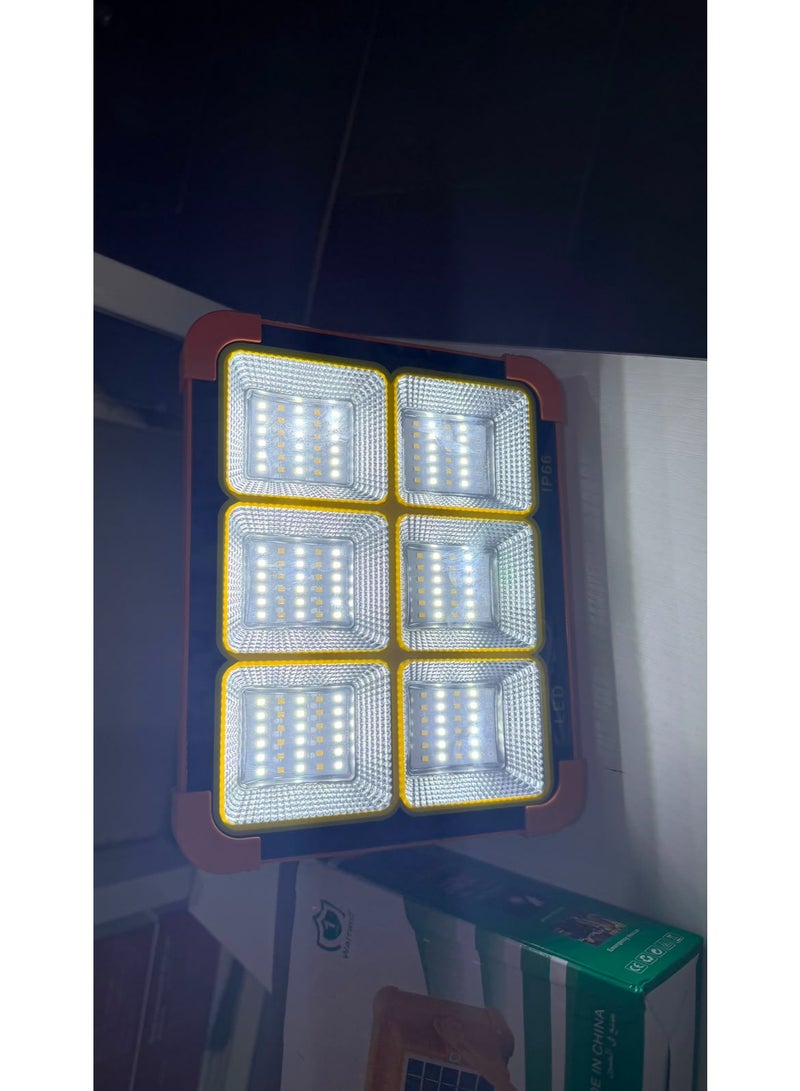 1500W Solar Portable Work Light - Rechargeable LED Flood Light with White & Warm White Modes, Red & Blue Emergency Flashing Light, IP66 Waterproof Outdoor Camping Lantern, Model SE-1003 - Image 3