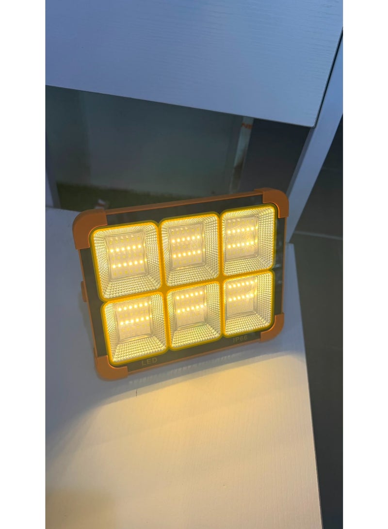 1500W Solar Portable Work Light - Rechargeable LED Flood Light with White & Warm White Modes, Red & Blue Emergency Flashing Light, IP66 Waterproof Outdoor Camping Lantern, Model SE-1003 - Image 1