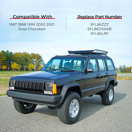 KARPAL Rear License Plate Light Lamp Cover Compatible with 1997 1998 1999 2000 2001 Jeep Cherokee 5FL86ZZZ Gloss Black - Image 2