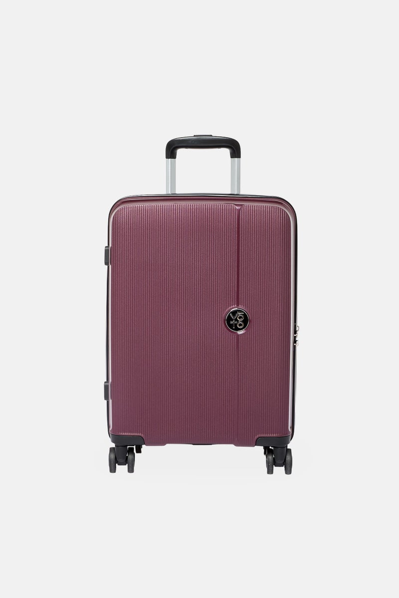 YOTO 20 Inch Brand Logo Expandable Hardshell Check In Spinner Luggage, Maroon  - Image 1
