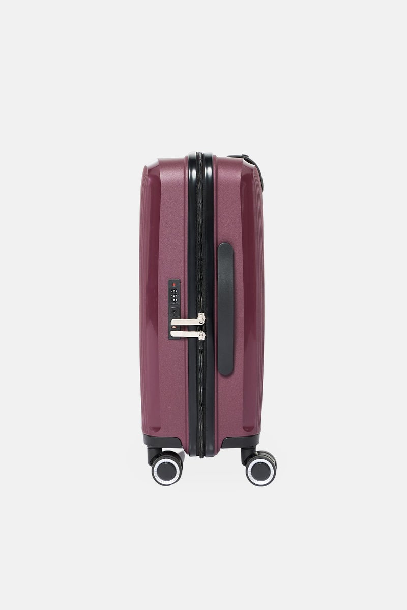 YOTO 20 Inch Brand Logo Expandable Hardshell Check In Spinner Luggage, Maroon  - Image 4