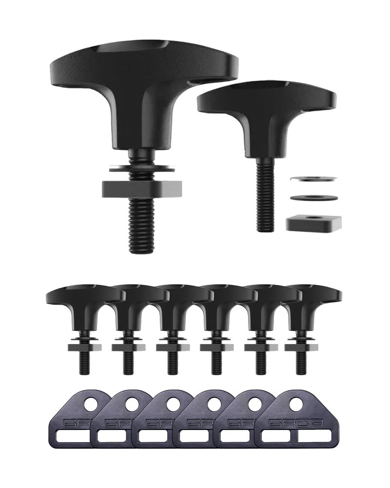 GPCA - Quick-Release Tie Down Anchor and D-Plate Set, for Fast Jeep Top Removal Lift, Truck Tie Downs, Jeep Wrangler Accessories for 4xe, JL, JK & Hard Top Models, with Screw Nuts, Patented, 6 Packs - Image 1