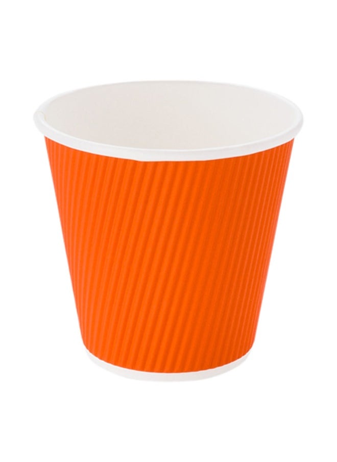 Restaurantware Restaurantware 8 Ounce Double Wall Disposable Coffee Cups, 500 Insulated Orange Paper Cups With Ripple Wall Design, Lids Sold Separately for Hot Beverages like Tea, Hot Chocolate, and More  - Image 1