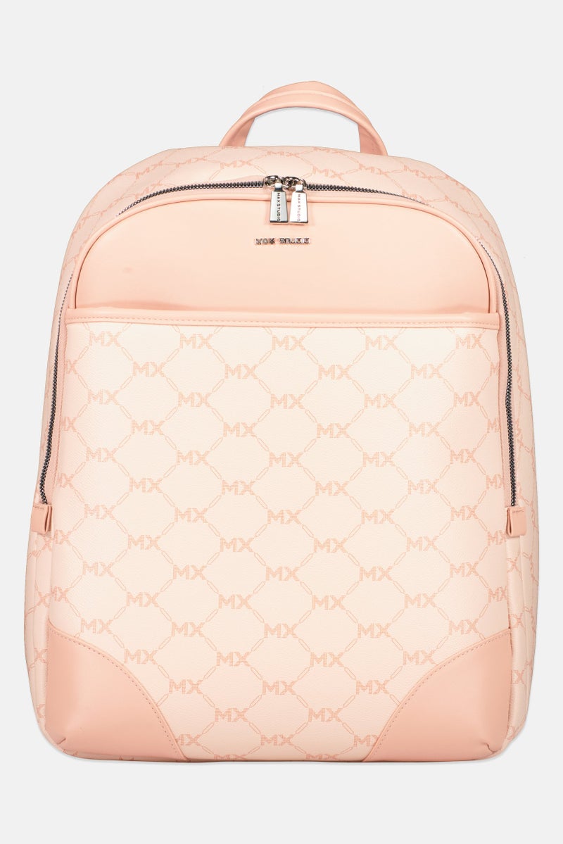 Max Studio Women Brand Logo Backpack, Pink - Image 1