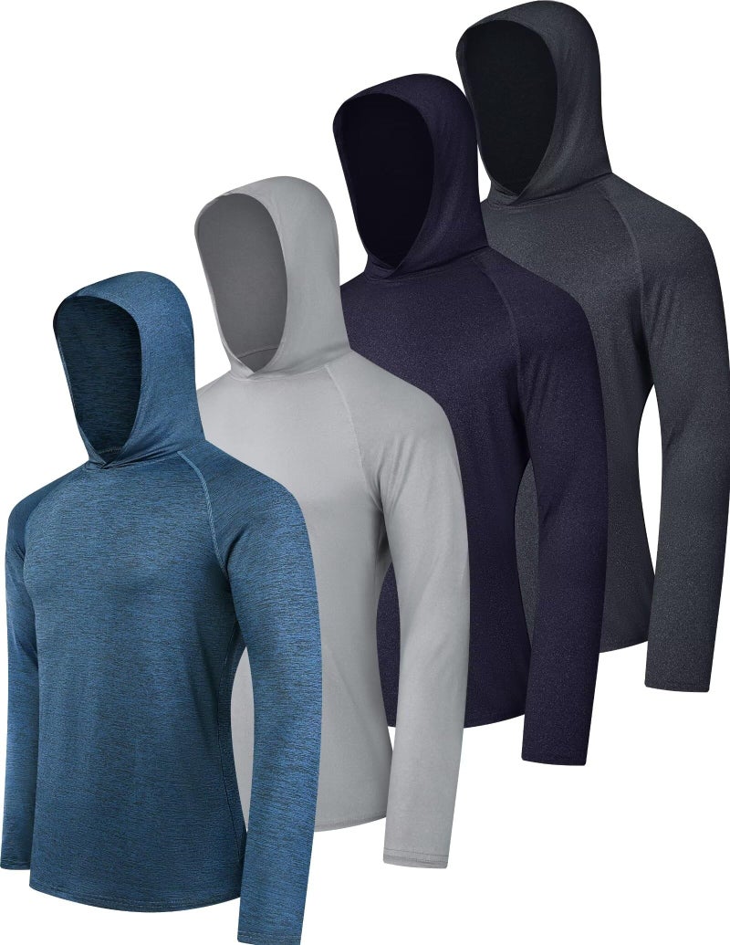 OYGSieg Men's Dry Fit Long Sleeve Active Moisture Wicking Hoodie Pullover Sweatshirt SetB L - Image 1